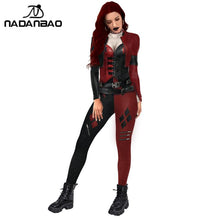 Load image into Gallery viewer, Fashion Cosplay Costume Girl Joker 3D Printed Catsuit Long Sleeved Skinny Jumpsuits Halloween Men's COS Clothes Unisex