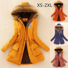 Load image into Gallery viewer, Winter Coat Women Jacket Thick Warm Hooded Parka Cotton Padded Coat Slim Fur Coats Female Jackets