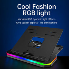 Load image into Gallery viewer, RGB Lamp Desktop Laptop Stand 10KG Load-bearing Expand Table Stand Cooler Notebook Bracket Radiator with Phone Holder