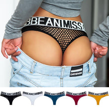 Load image into Gallery viewer, Sexy Mesh Thong Fashion Letter Hollow Briefs Antibacterial Breathable Panties Ladies Underwear