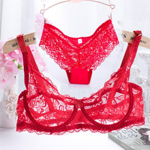 Load image into Gallery viewer, Intimates Hollow Out Lace Bra Briefs Women Ultra-thin Underwear Bra and Panties Set Sexy Lingerie