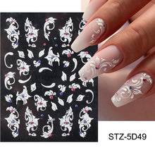 Load image into Gallery viewer, 5D Halloween Nail Art Stickers Spider Web Horror Eyes Face Pumpkin Nail Decals Embossed Designs Sliders Foils Manicure TRSTZ-5D