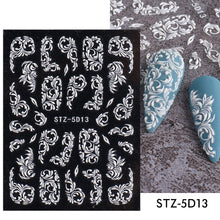 Load image into Gallery viewer, 5D Halloween Nail Art Stickers Spider Web Horror Eyes Face Pumpkin Nail Decals Embossed Designs Sliders Foils Manicure TRSTZ-5D