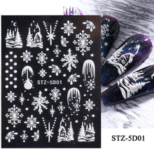 Load image into Gallery viewer, 5D Halloween Nail Art Stickers Spider Web Horror Eyes Face Pumpkin Nail Decals Embossed Designs Sliders Foils Manicure TRSTZ-5D