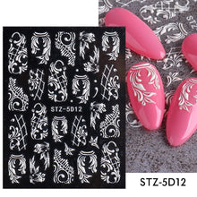 Load image into Gallery viewer, 5D Halloween Nail Art Stickers Spider Web Horror Eyes Face Pumpkin Nail Decals Embossed Designs Sliders Foils Manicure TRSTZ-5D