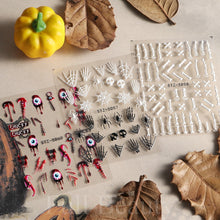 Load image into Gallery viewer, 5D Halloween Nail Art Stickers Spider Web Horror Eyes Face Pumpkin Nail Decals Embossed Designs Sliders Foils Manicure TRSTZ-5D