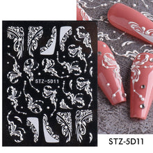 Load image into Gallery viewer, 5D Halloween Nail Art Stickers Spider Web Horror Eyes Face Pumpkin Nail Decals Embossed Designs Sliders Foils Manicure TRSTZ-5D