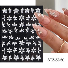 Load image into Gallery viewer, 5D Halloween Nail Art Stickers Spider Web Horror Eyes Face Pumpkin Nail Decals Embossed Designs Sliders Foils Manicure TRSTZ-5D