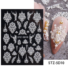 Load image into Gallery viewer, 5D Halloween Nail Art Stickers Spider Web Horror Eyes Face Pumpkin Nail Decals Embossed Designs Sliders Foils Manicure TRSTZ-5D