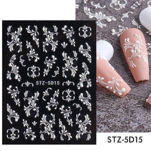 Load image into Gallery viewer, 5D Halloween Nail Art Stickers Spider Web Horror Eyes Face Pumpkin Nail Decals Embossed Designs Sliders Foils Manicure TRSTZ-5D
