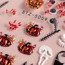 Load image into Gallery viewer, 5D Halloween Nail Art Stickers Spider Web Horror Eyes Face Pumpkin Nail Decals Embossed Designs Sliders Foils Manicure TRSTZ-5D