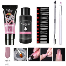 Load image into Gallery viewer, 5/2PCS Poly Extention Gel Set Nail Art French Nail Art Clear Camouflage Color Nail Tip Form Crystal UV Gel Slice Brush Nail Gel