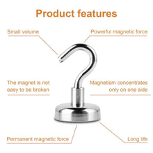 Load image into Gallery viewer, 5Pcs Strong Magnetic Hooks Heavy Duty Magnet Holder Wall Hanging Hanger Magnetic Base Home Storage Organization