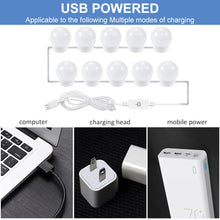 Load image into Gallery viewer, 5V Led Makeup Mirror Light Bulb Makeup Vanity Lights USB Wall Lamp 2/6/10/14pcs Dimmable Dressing Table Mirror Lamp