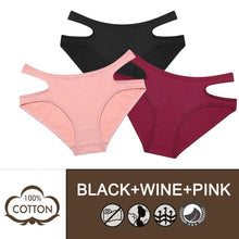 Load image into Gallery viewer, 3PCS/Set Sexy Hollow Cotton Panties For Women Low Waist Briefs Female Soft Breathabale Underwear Comfortable Lingerie