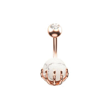 Load image into Gallery viewer, New Paw Semi Precious Stone Belly Bar Navel Ring Body Piercing Non Dangle
