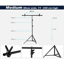 Load image into Gallery viewer, 60cm/80cm/200cm Background Photography Backdrop Aluminum Tripod Stand Holder With Cross Bar Clip