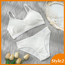 Load image into Gallery viewer, 5 Styles Wireless Hanging Neck Bra Set Women's Y-shaped Shoulder Strap Activity Bra Push-up Sports Seamless Short Vest