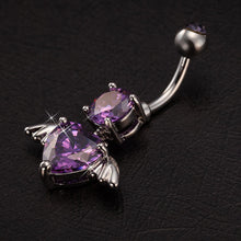 Load image into Gallery viewer, Lady Exquisite Rhinestone Cupid Dangle Belly Button Ring Heart Body Piercing