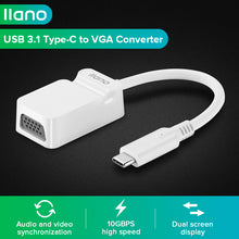 Load image into Gallery viewer, llano USB 3.1 Type-C to VGA Converter Adapter 1080P 60Hz HD Visual 10Gbps High-speed Adapter