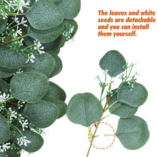 Load image into Gallery viewer, 5pcs Artificial Plants Green Eucalyptus Leaves DIY Bridal Bouquet Fake Flowers For Home Garden Party Wedding Flower Decorations