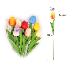 Load image into Gallery viewer, 5pcs Tulip PU Artificial Flower Real Touch Bouquet Fake Flowers For Wedding Decoration Spring Party DIY Home Garden Supplies