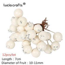Load image into Gallery viewer, 6/10/12/70/90/144pcs White Hybrid Flower Cherry Stamen Berries Bundle DIY Cake Christmas Wedding Gifts Box Wreaths Decor D0604