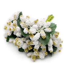 Load image into Gallery viewer, 6/10/12/70/90/144pcs White Hybrid Flower Cherry Stamen Berries Bundle DIY Cake Christmas Wedding Gifts Box Wreaths Decor D0604