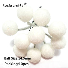 Load image into Gallery viewer, 6/10/12/70/90/144pcs White Hybrid Flower Cherry Stamen Berries Bundle DIY Cake Christmas Wedding Gifts Box Wreaths Decor D0604