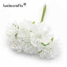 Load image into Gallery viewer, 6/10/12/70/90/144pcs White Hybrid Flower Cherry Stamen Berries Bundle DIY Cake Christmas Wedding Gifts Box Wreaths Decor D0604