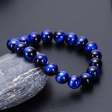 Load image into Gallery viewer, 6/8/10mm buddha Bracelets Blue Tiger Eye Bracelet Natural Stone Round Beads Elasticity Rope Men Women blue stone Beaded Bracelet