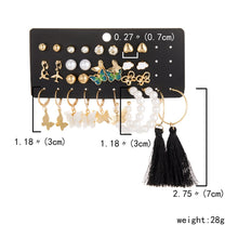 Load image into Gallery viewer, 6 Pairs Heart Butterfly Drop Earrings Set Big Circle Piercings Earrings Jewelry for Women Imitation Pearl Hoop Cute Ear Buckle