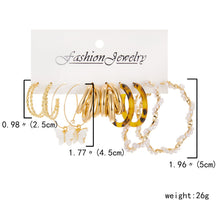 Load image into Gallery viewer, 6 Pairs Heart Butterfly Drop Earrings Set Big Circle Piercings Earrings Jewelry for Women Imitation Pearl Hoop Cute Ear Buckle