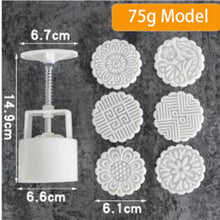 Load image into Gallery viewer, 6 Style Round/Square Flower Mooncake Mold Set 100g Mid Autumn Festival DIY Hand Pressure Fondant Moon Cake Mould Decoration Tool
