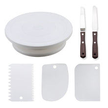 Load image into Gallery viewer, 6Pcs/Set Plastic Cake Turntable Rotating Cake Plastic Dough Pastry Decorating Cream Stand Rotary Table DIY Pan Baking Tool