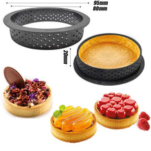 Load image into Gallery viewer, 6pcs/set Tarte Ring Perforated Plastic Cutting Rings Non-stick Tart Mold Mousse Circle Cutter DIY Bakeware Kit