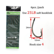 Load image into Gallery viewer, 6pcs Carp Fishing Hair Rigs Ready Made Carp Fishing Hook Size 2#4#6#8 Fishing Tackle Equipment Accessories Pesca
