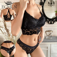 Load image into Gallery viewer, Women Underwear Sets Lace Panties Seamless Backless Sexy Vest Bralette Push Up Bra Lingerie