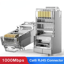 Load image into Gallery viewer, ZoeRax Cat6 RJ45 Connector 8P8C Modular Ethernet Cable Head Plug Gold-plated Cat 6 Crimp Network RJ 45 Crimper Connector