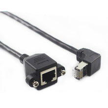 Load image into Gallery viewer, 60cm UP Down Right Left Angled 90 Degree 8P8C FTP STP UTP Cat5 RJ45 with screw Lan Ethernet Network Extension Cable 1ft 0.3m