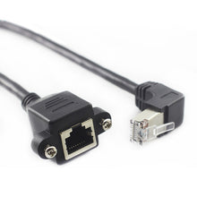 Load image into Gallery viewer, 60cm UP Down Right Left Angled 90 Degree 8P8C FTP STP UTP Cat5 RJ45 with screw Lan Ethernet Network Extension Cable 1ft 0.3m