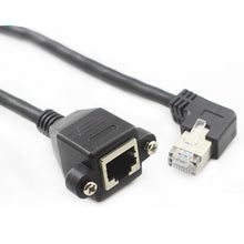 Load image into Gallery viewer, 60cm UP Down Right Left Angled 90 Degree 8P8C FTP STP UTP Cat5 RJ45 with screw Lan Ethernet Network Extension Cable 1ft 0.3m