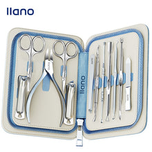 Load image into Gallery viewer, LLANO 12 in 1 Manicure Set Nail Clipper Set Full Function Kit Stainless Steel Pedicure Sets with Leather Portable Case
