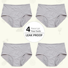 Load image into Gallery viewer, 4Piece/Lot Large Mesh Breathable Before and After Menstruation Leak-Proof Pants Medium and High Waist Underwear for WomenPanties