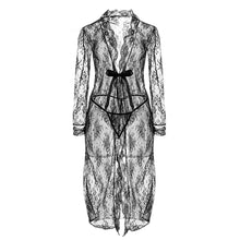 Load image into Gallery viewer, Varsbaby Sexy Robe+Bra+ Panties+ Stockings +Thong +Garter 6 Piece For Lady