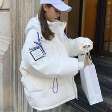 Load image into Gallery viewer, Thicken Warm Women Winter Jacket Fashion Patch Windproof Parkas Coat High Quality Hooded Thicken Cotton Padded Jacket Female 2023