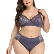 Load image into Gallery viewer, Fashion Sexy Lace Bra and Panty Set for Women Plus Size Ultra Thin Lingerie 90C-1Xl 95C-2Xl 100C-3Xl 105C-4Xl