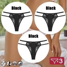 Load image into Gallery viewer, 3PCS/Set Sexy Lace Panties for Women Perspective Hollow Out Thong G-String Female Breathable Underwear Solid Color Soft Lingerie
