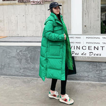 Load image into Gallery viewer, Autumn Winter Thicken Warm Parka Women Casual Solid Color Big Pocket Loose Long Hooded Coat Jackets Outwear