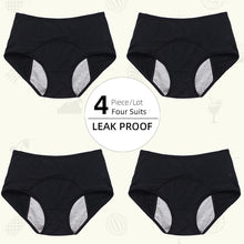 Load image into Gallery viewer, 4Piece/Lot Large Mesh Breathable Before and After Menstruation Leak-Proof Pants Medium and High Waist Underwear for WomenPanties